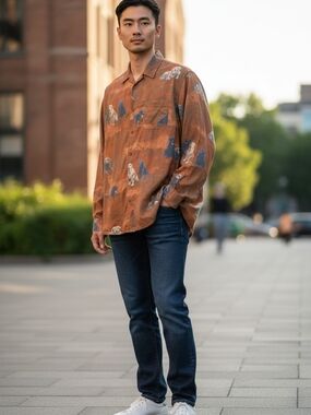 Columbia Men's Burnt Orange Shirt Jacket